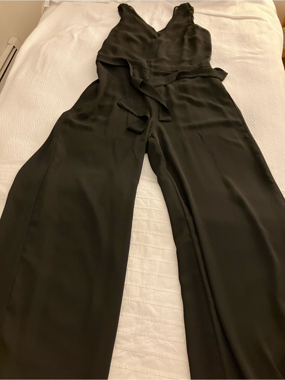 Banana Republic Black Sleeveless Wide-Leg Jumpsuit with Tie Waist